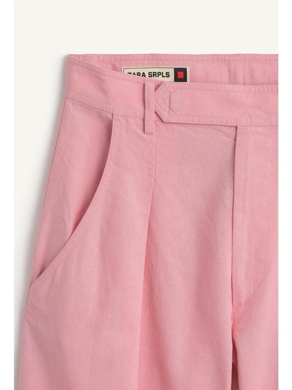 ZARA SRPLS FLD PNT 16 - Pink Linen Lyocell Flowing Cargo Utility Pants XS
